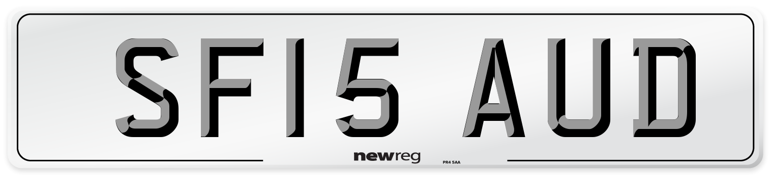 SF15 AUD Number Plate from New Reg